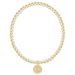 eCOLLEGIATE Classic Gold 3mm Bracelet - UGA Disc