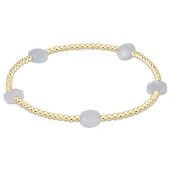 Admire Small Gem 2mm Gold Bracelet - Aquamarine
