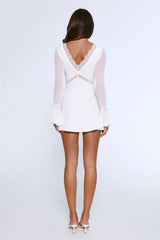 Flash Flair Long Sleeve Mini Dress White