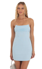 Corset Strapless Dress in Blue