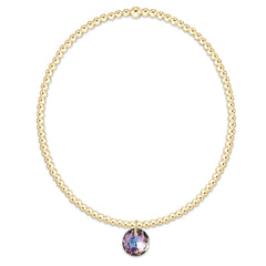 Classic Gold 2mm Bracelet - Reflection Small Charm - 06