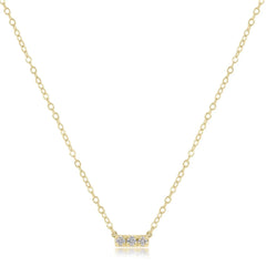 14kt Gold and Diamond Significance Bar Necklace - Three