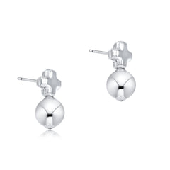 Signature Cross Small Sterling Studs - Classic Sterling