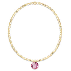 Classic Gold 2mm Bracelet - Reflection Small Charm - 10