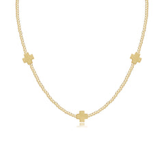 Choker Beaded - Signature Cross 2mm Gold - Gold