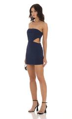 Corset Cutout Dress in Navy