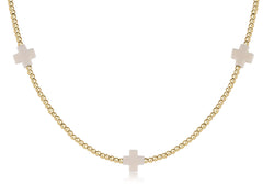 Choker Beaded - Signature Cross 2mm Gold - Off-White