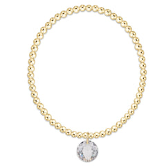 Classic Gold 3mm Bracelet - Reflection Charm - 04