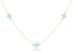 choker simplicity chain gold - signature cross turquoise