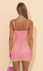 Sequin Bodycon Dress in Hot Pink