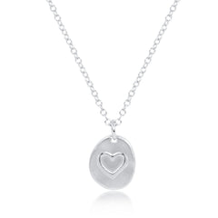 16" Necklace Sterling - Inspire Love Small Sterling Disc