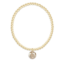 Classic Gold 3mm Bracelet - Reflection Charm - 11