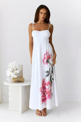 Embrace The Blooms Maxi Dress White