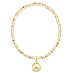Classic Gold 3mm Bracelet - Classic Gold 10mm Charm