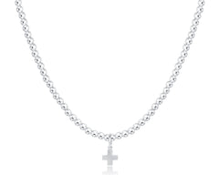 Choker Classic Sterling 3mm Bead - Signature Cross Sterling Charm