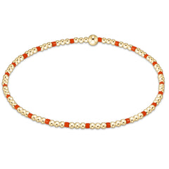 Gameday Hope Sincerity Pattern 2mm Bead Bracelet - Bright Orange