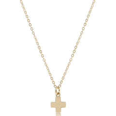 16" Necklace Gold - Signature Cross Small Gold Charm