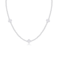 15" Choker Signature Cross Sterling Pattern 2mm Bead - Signature Cross Sterling