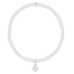 Classic Pearl 3mm Bracelet - Signature Cross Sterling Charm