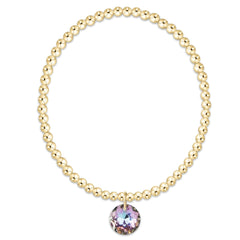 Classic Gold 3mm Bracelet - Reflection Charm - 06