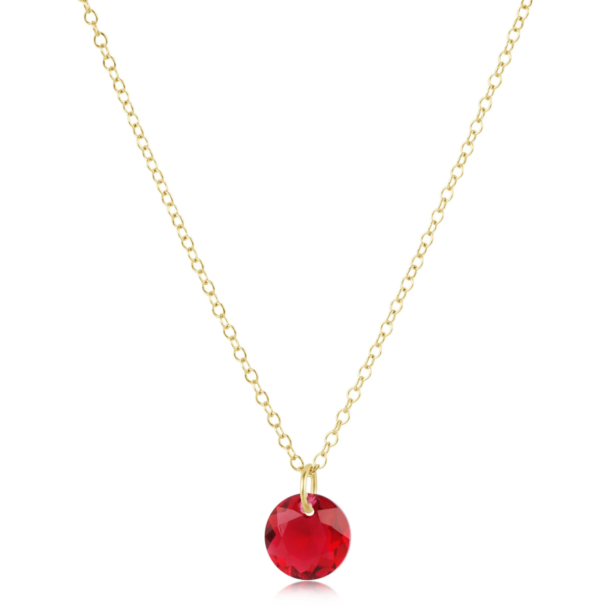 16" Necklace Gold - Reflection Small Charm - 07