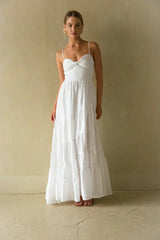 Donna Twist Front Tiered Maxi Dress