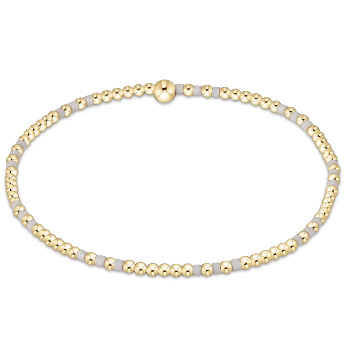 Gameday Hope Joy Pattern 2mm Bead Bracelet - White