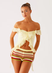 Dylan Off Shoulder Top - Yellow