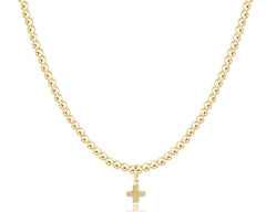 Choker Beaded - Classic Gold 3mm - Signature Cross Gold Charm