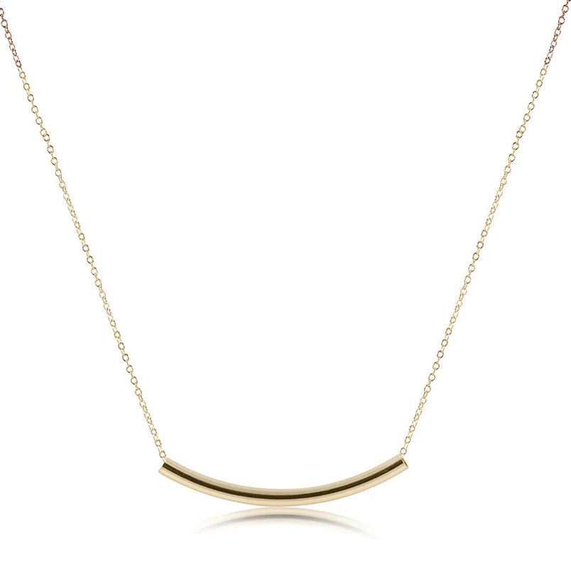 16" Necklace Gold - Bliss Bar Smooth Gold