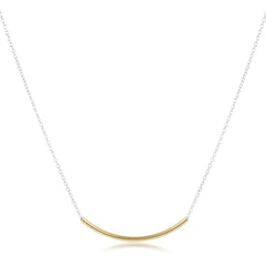 16" Necklace Mixed Metal - Bliss Bar Gold