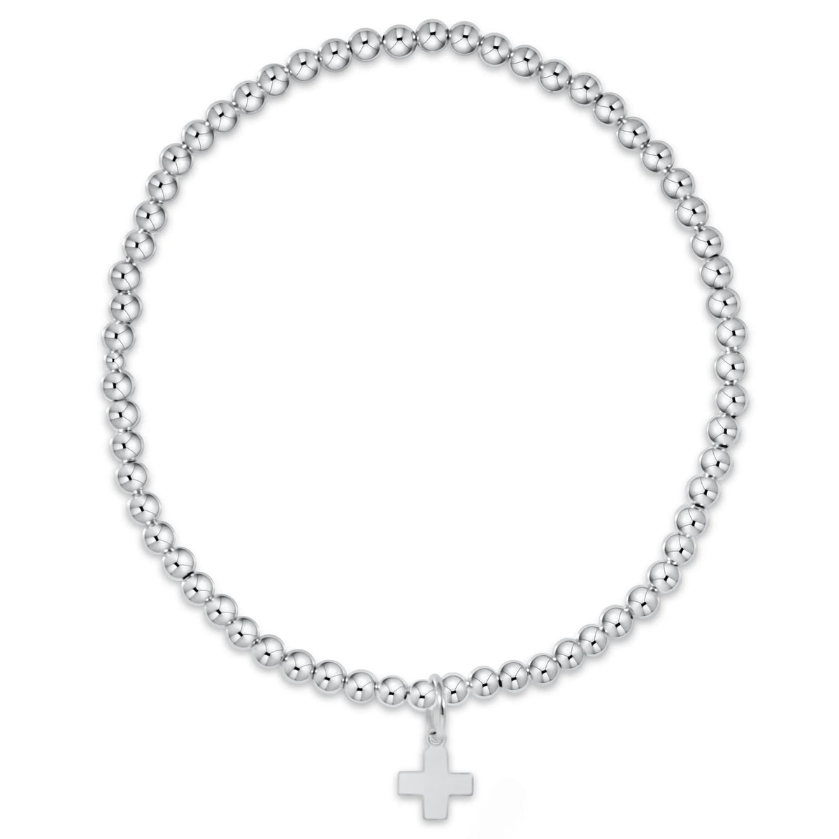 Classic Sterling 3mm Bracelet - Signature Cross Sterling Charm