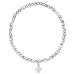 Classic Sterling 3mm Bracelet - Signature Cross Sterling Charm