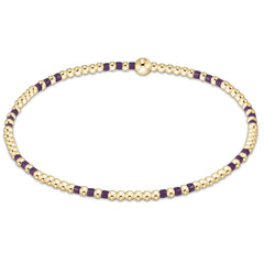 Gameday Hope Joy Pattern 2mm Bead Bracelet - Deep Purple