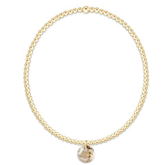 Classic Gold 2mm Bracelet - Reflection Small Charm - 11