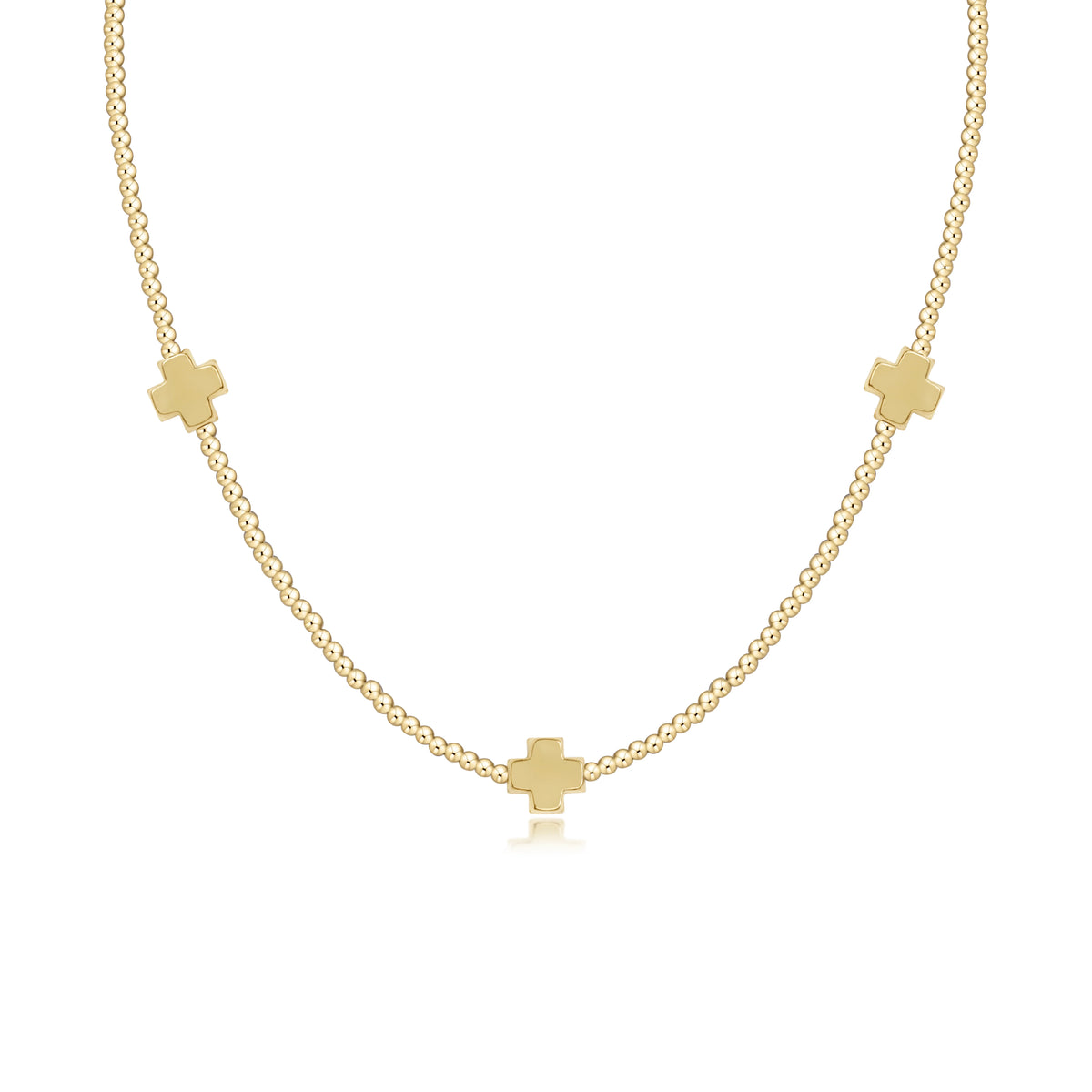 Choker Beaded - Signature Cross 2mm Gold - Gold