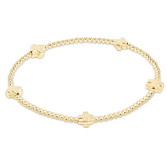 egirl Signature Cross Small 2mm Gold Bracelet - Gold