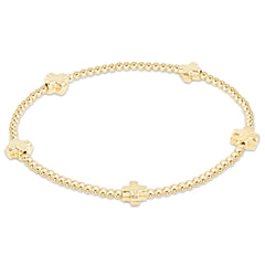 Signature Cross Small 2mm Gold Bracelet - Gold