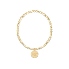 eCOLLEGIATE Classic Gold 3mm Bracelet - Virginia Tech Disc