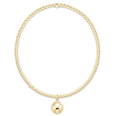 Classic Gold 2mm Bracelet - Classic Gold 8mm Charm