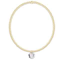 Classic Gold 2mm Bracelet - Reflection Small Charm - 04