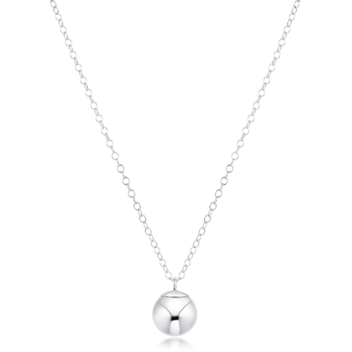 16" Necklace Sterling - Classic Sterling 10mm Charm