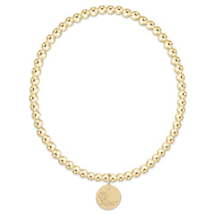 eCOLLEGIATE Classic Gold 3mm Bracelet - Ole Miss Disc
