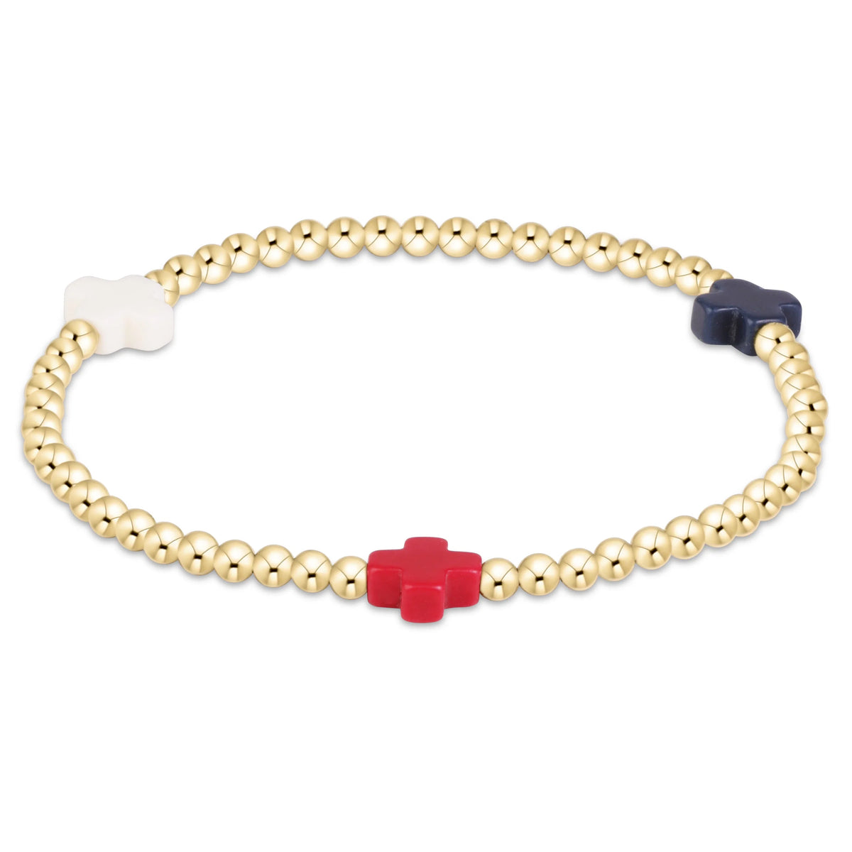 Signature Cross 3mm Gold Bracelet - Firecracker