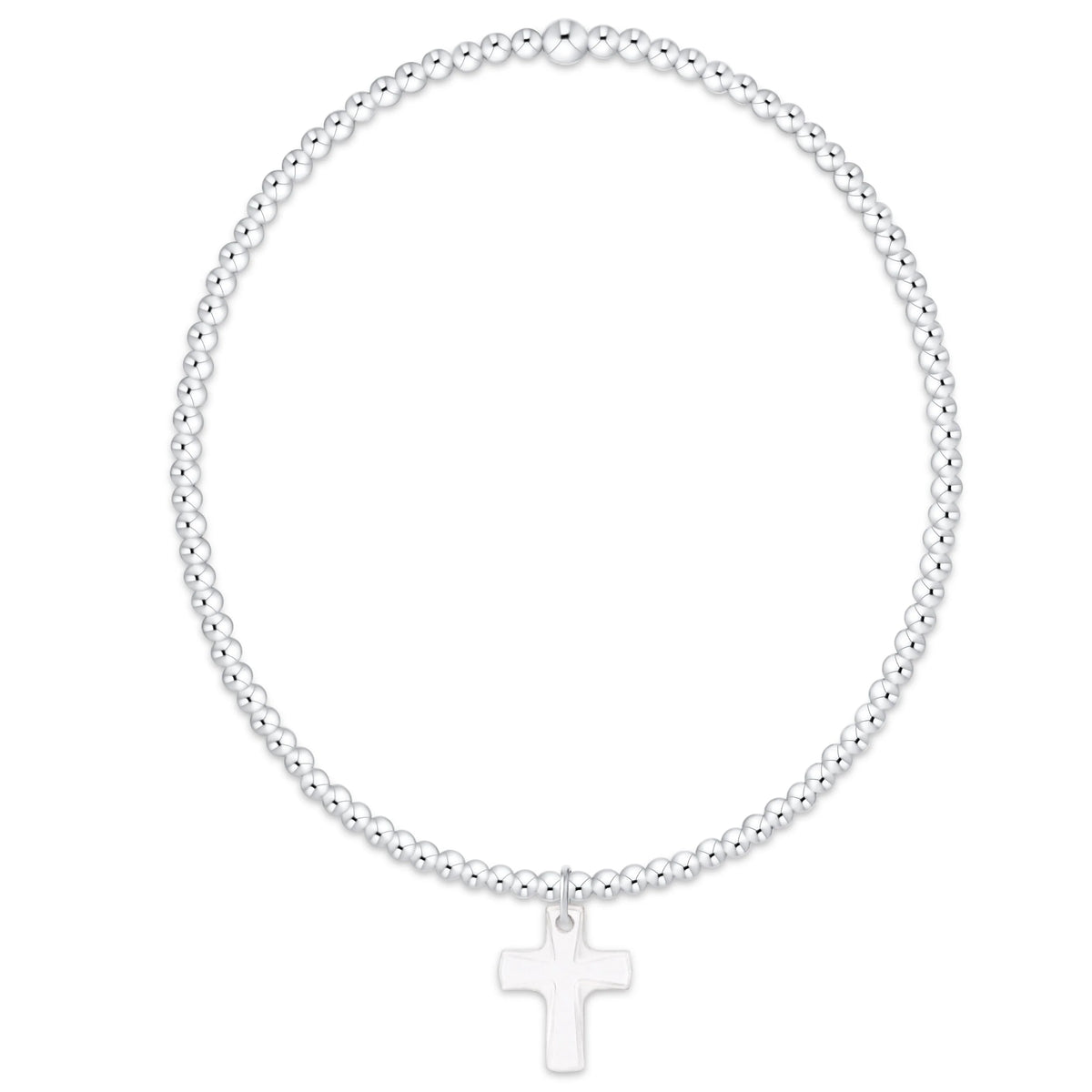 Classic Sterling 2mm Bracelet - Blessed Crystal Charm