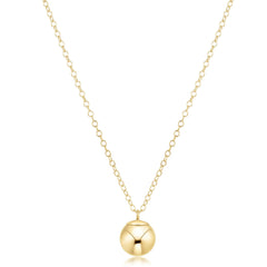 16" Necklace Gold - Classic Gold 10mm Charm