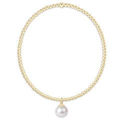 Classic Gold 2mm Bracelet - Classic Pearl 8mm Charm