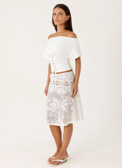 Yanna Midi Skirt White