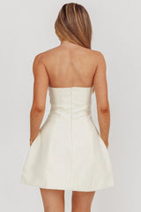 Melodic Strapless Mini Dress Cream