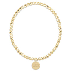 eCOLLEGIATE Classic Gold 3mm Bracelet - LSU Disc
